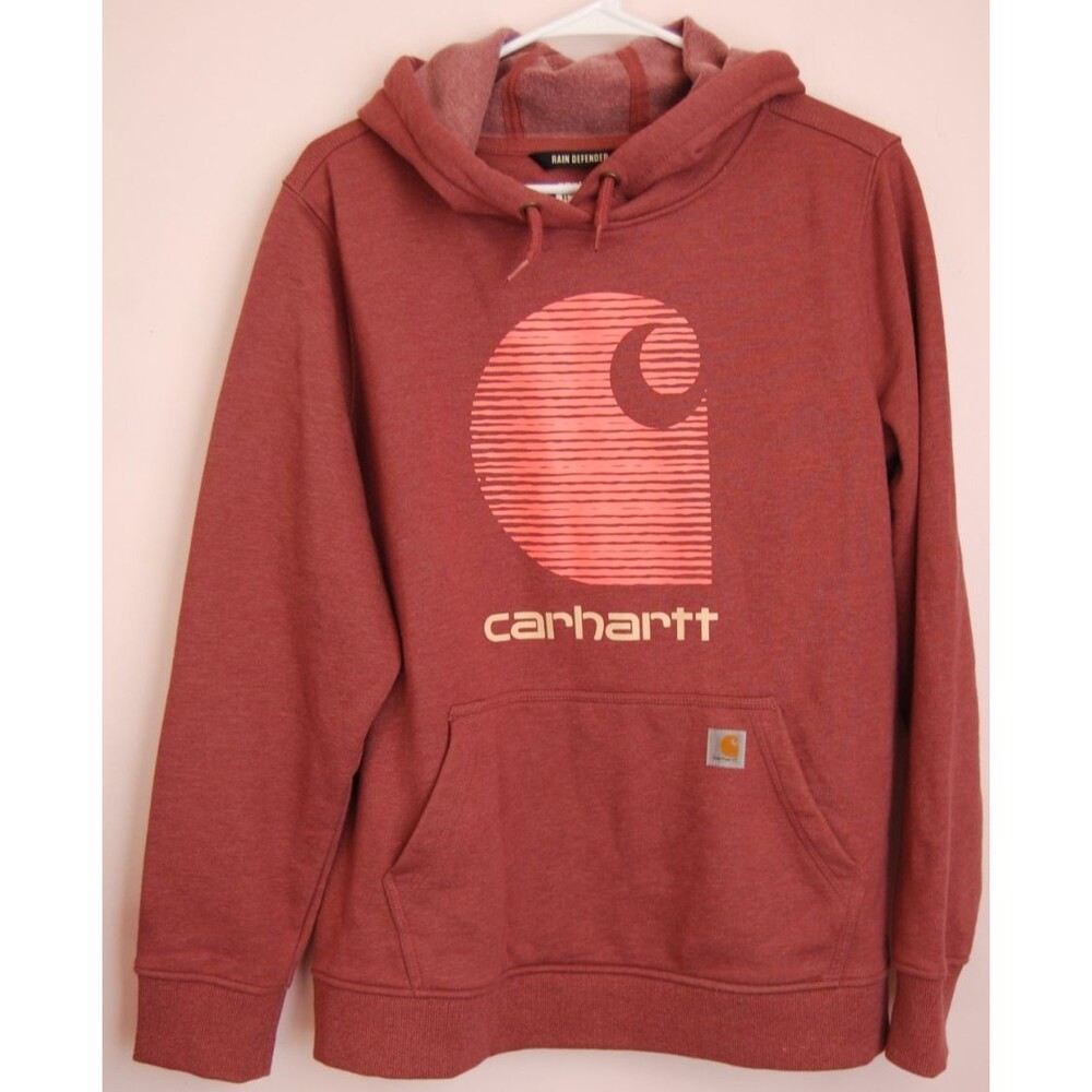 Carhartt Rain Defender Hoodie Size XL Relaxed Fit Heavyweight Orange EUC